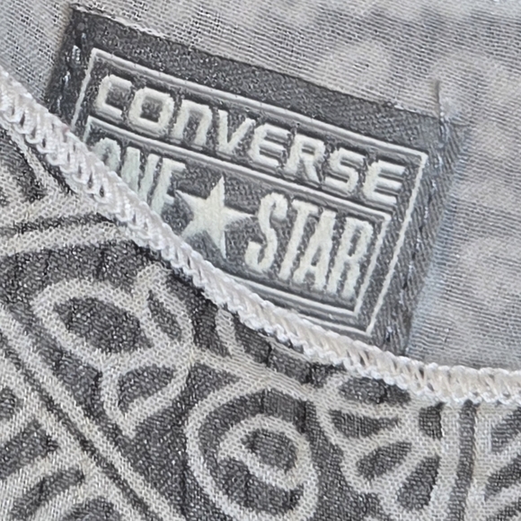 Vimtage Converse One Star Layered Sleeveless Shirt Lined Gray White Sz Lg - Picture 7 of 8